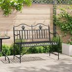 vidaXL Tuinbank met lattenontwerp - Zwart - 103,5 CM - Staal, Verzenden, Nieuw