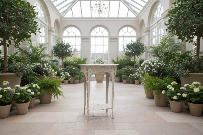 Table dappoint - Fonte - Table en fonte avec motif floral, Antiquités & Art, Art | Objets design