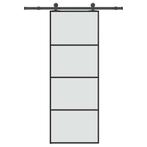 vidaXL Schuifdeur met beslag 76x205 cm ESG-glas en aluminium, Doe-het-zelf en Bouw, Deuren en Vliegenramen, Verzenden, Nieuw