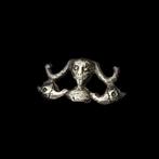 Oud-Romeins Zilver Neptunus met dolfijnen broche, Fibula, Antiek en Kunst