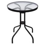 Stevige Tuintafel - 60cm Gehard Glas - Weerbestendig en D..., Tuin en Terras, Tuintafels, Ophalen of Verzenden, Nieuw, Rond, Metaal