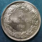 België. Leopold I. 5 Francs 1849, cleaned and tooled., Postzegels en Munten