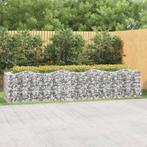 vidaXL Lit surélevé à gabions arqué 400x100x100 cm Fer, Tuin en Terras, Verzenden