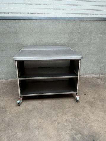 Verrijdbare rvs werktafel met opbergruimte 120 cm, Ophalen of Verzenden