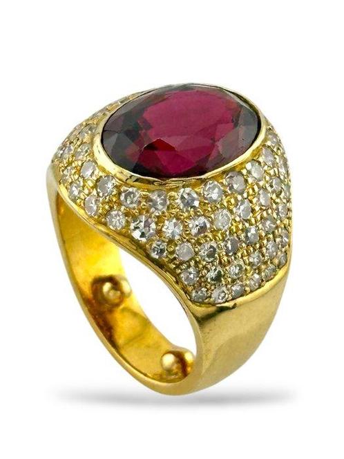 Bague - 14 carats Or jaune, Bague en or jaune 14 carats avec, Handtassen en Accessoires, Ringen