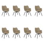 Set van 8 Leren draaibare eetkamerstoelen Magic - Toledo, Ophalen of Verzenden