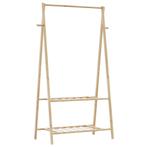 vidaXL Kledingrek met schappen 96x45,5x150,5 cm bamboe, Huis en Inrichting, Kasten | Kleerkasten, Verzenden, Nieuw