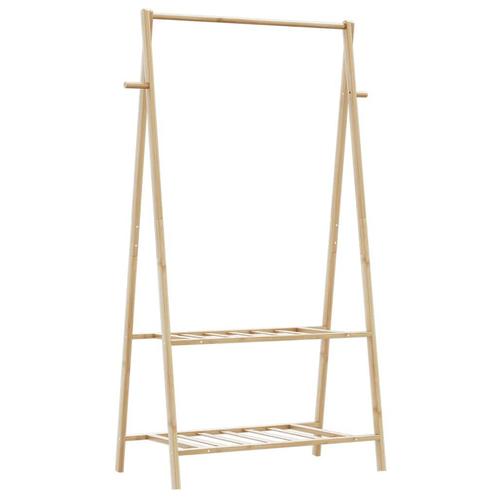 vidaXL Kledingrek met schappen 96x45,5x150,5 cm bamboe, Huis en Inrichting, Kasten | Kleerkasten, Nieuw, Verzenden