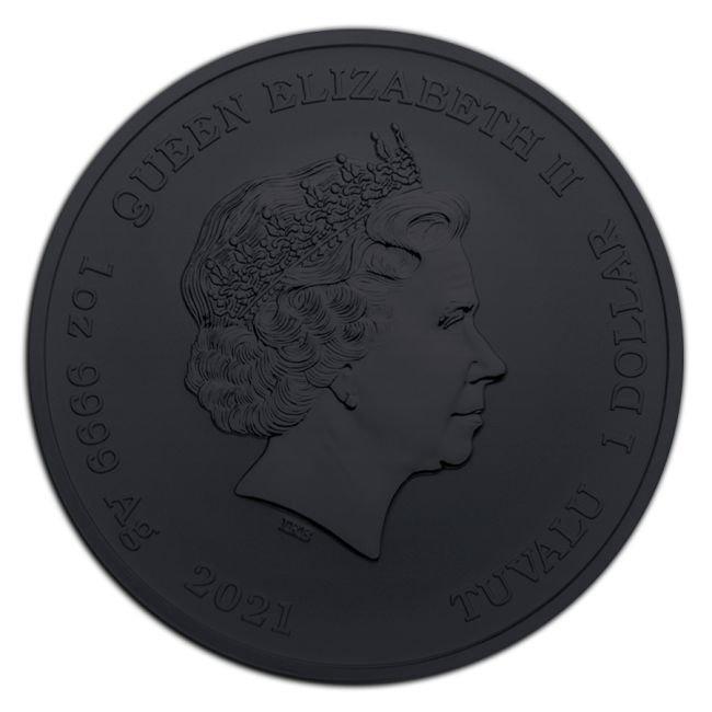 Tuvalu. 1 Dollar 2021 1oz $1 Tuvalu Silver Black Flag The, Timbres & Monnaies, Métaux nobles & Lingots