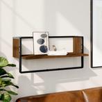 vidaXL Wandschap met stang 65x25x30 cm bruin eikenkleur, Huis en Inrichting, Kasten | Wandmeubels, Verzenden, Nieuw