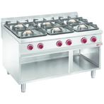 Gasfornuis | 6 Branders | 3x 7kW - 3x 11kW | Met Open Kast, Verzenden, Nieuw in verpakking
