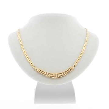 Gouden meander collier | 44 cm (meander motief), Ophalen of Verzenden