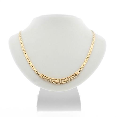 Gouden meander collier | 44 cm (meander motief), Handtassen en Accessoires, Kettingen, Overige kleuren, Gebruikt, Goud, Ophalen of Verzenden