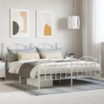 vidaXL Bedframe met hoofd- en voeteneinde metaal wit 180x200, Verzenden, Nieuw
