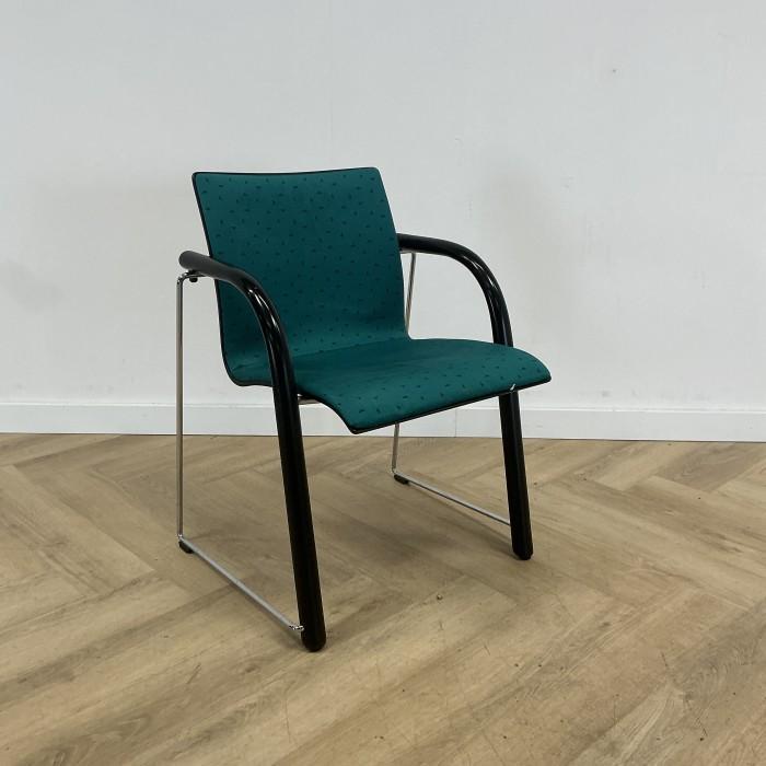 Thonet S320 vergaderstoel / stapelstoel, groen - zwart, Huis en Inrichting, Stoelen, Zwart, Gebruikt, Eén