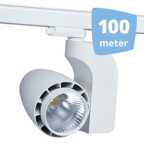 *TIP*  LED railverlichting vento wit 100 spots + 100m rails, Maison & Meubles, Lampes | Spots, Enlèvement ou Envoi