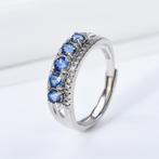 Zonder Minimumprijs - Ring Zilver - 0.63ct. tw. Saffier, Nieuw