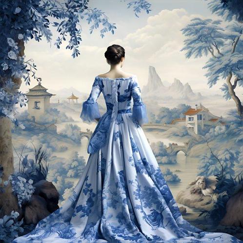 Le Yack - Dior Blue dress, Antiek en Kunst, Kunst | Schilderijen | Modern