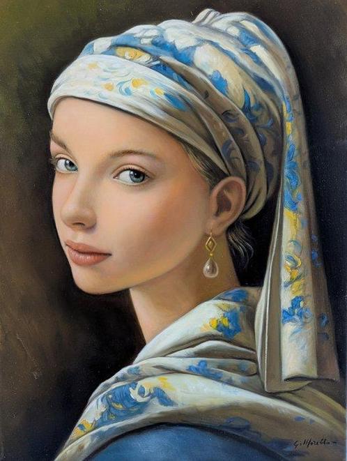 Giovanni Morello (1956), da Jan Vermeer - Omaggio a Vermeer, Antiek en Kunst, Kunst | Schilderijen | Klassiek