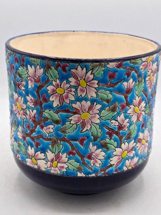 emaux de longwy - emaux de longwy - Pot - cache-pot -, Antiek en Kunst, Antiek | Glaswerk en Kristal