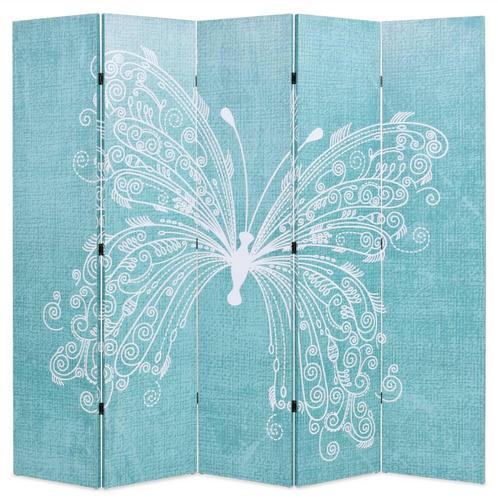 vidaXL Kamerscherm inklapbaar vlinder 200x170 cm blauw, Huis en Inrichting, Woonaccessoires | Overige, Nieuw, Verzenden