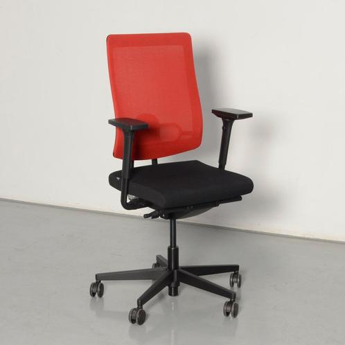 Sedus bureaustoel, zwart, rood mesh, 4D armleggers, Huis en Inrichting, Bureaustoelen, Gebruikt, Ophalen of Verzenden