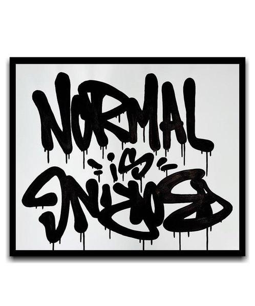 Asko - Normal Is Boring - XXL Canvas - Graffiti Art, Antiek en Kunst, Kunst | Schilderijen | Modern