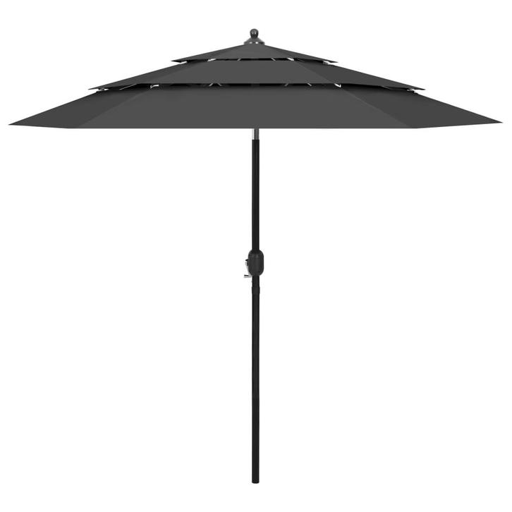 vidaXL Parasol 3-laags met aluminium paal 2,5 m, Tuin en Terras, Parasols, Nieuw, Verzenden