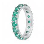 Ring - 18 karaat Witgoud - 2.10ct. tw. Smaragd, Nieuw