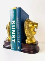 Boekensteunen (2) - Zware messing met houten voet, Antiek en Kunst