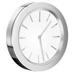 Klok Smedbo Time 6x1 cm Chroom met Witte Wijzerplaat, Ophalen of Verzenden, Nieuw, Chroom, Bad