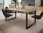 Eetkamertafel - Eiken - 180cm - Eettafel metalen onderstel, Huis en Inrichting, Verzenden, Nieuw, 50 tot 100 cm