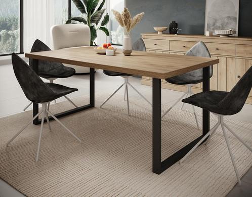 Eetkamertafel - Eiken - 180cm - Eettafel metalen onderstel, Huis en Inrichting, Tafels | Eettafels, Nieuw, 50 tot 100 cm, Verzenden