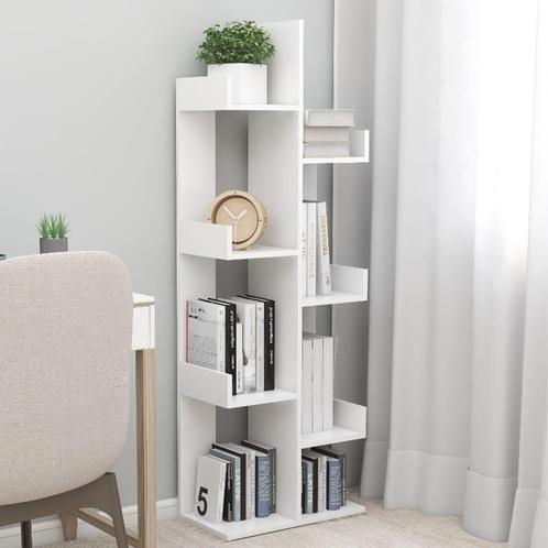 vidaXL Boekenkast 48x25,5x140 cm bewerkt hout wit, Huis en Inrichting, Kasten | Boekenkasten, Nieuw, Verzenden
