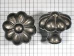 Knop mandarijn ijzer blank gelakt 39 mm, Nieuw