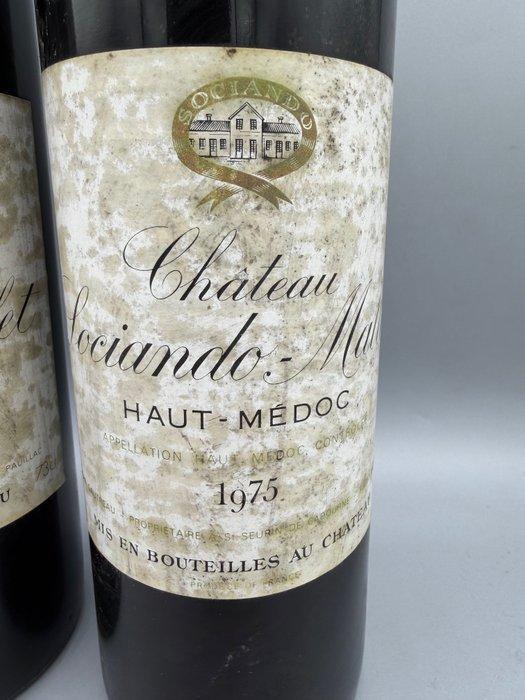 1975 Château Sociando-Mallet - Haut-Médoc - 2 Flessen (0.75, Collections, Vins