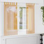 vidaXL Gordijnen voile met lussen 2 st 140x140 cm oranje, Huis en Inrichting, Stoffering | Gordijnen en Lamellen, Verzenden, Nieuw