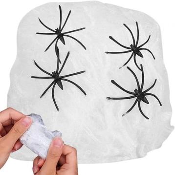 Spinnenweb Wit met 4 Spinnetjes Halloween Decoratie beschikbaar voor biedingen