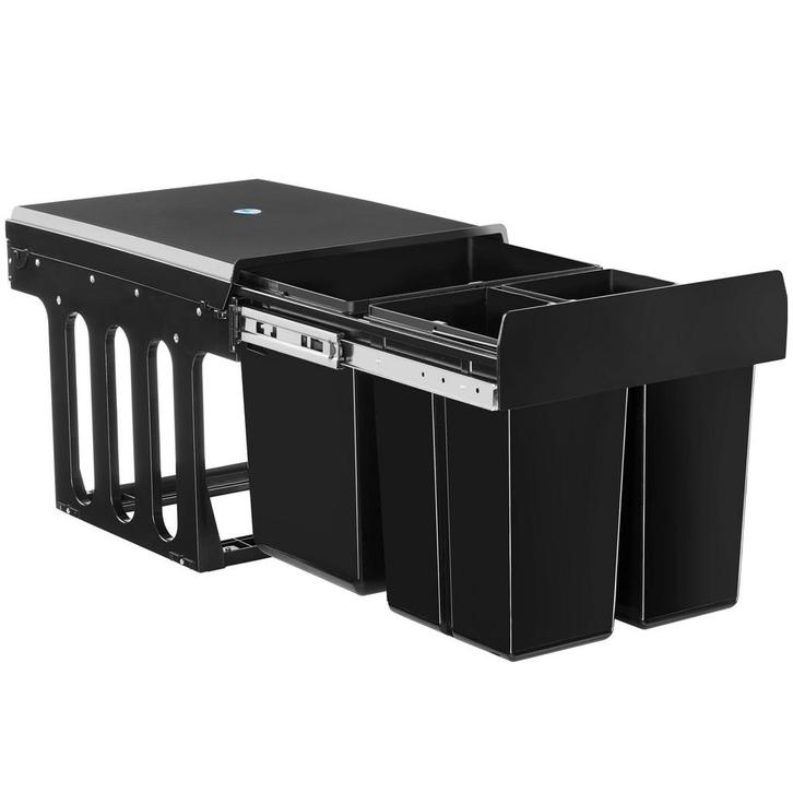 tectake Inbouw prullenbak Ashlyn, 3-voudige scheiding, 31L,, Huis en Inrichting, Woonaccessoires | Prullenbakken, Verzenden