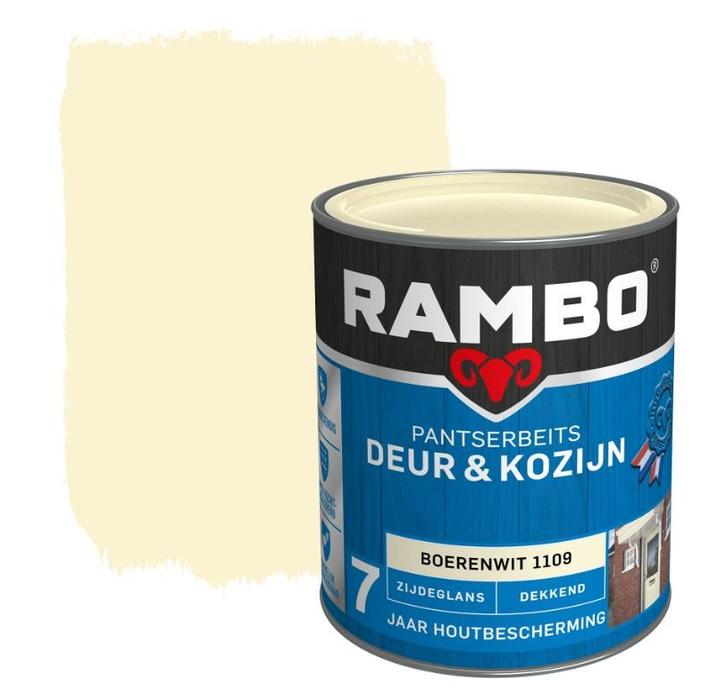 Rambo Pantserbeits Deur & Kozijn Dekkend Boerenwit 0.75L, Doe-het-zelf en Bouw, Verf, Beits en Lak, Nieuw, Verzenden