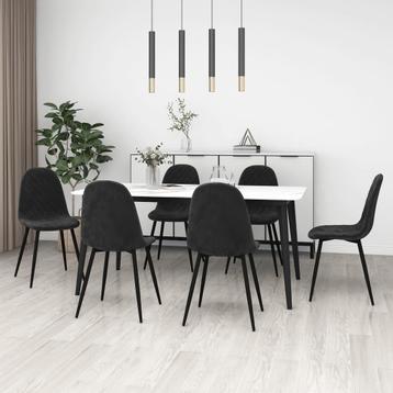 vidaXL Eetkamerstoelen 6 st fluweel zwart