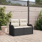 vidaXL Tuin Sofa Zwart 121 x 62 x 69cm poly rattan, Verzenden, Nieuw