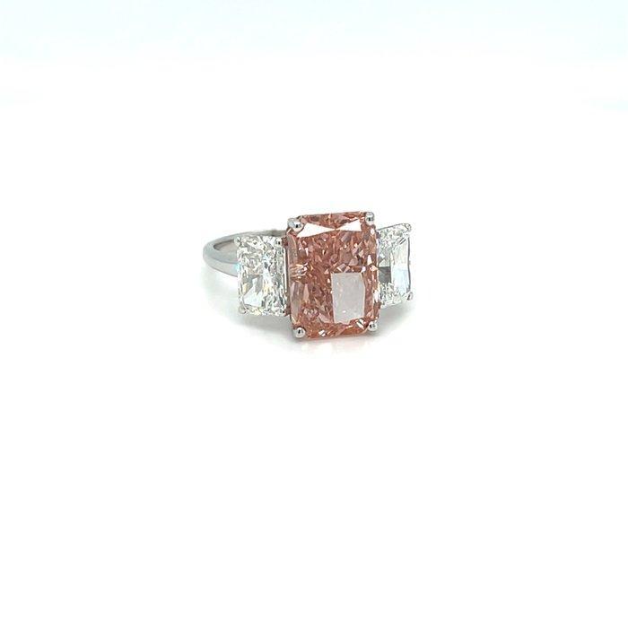 Bague - or blanc 14 kt - 7,29 ct. tw. Diamant rose (diamant, Handtassen en Accessoires, Ringen