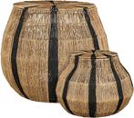 2dekans | Liliano Mand Set van 2 - Ø 50 cm x H 48 cm en Ø 36, Huis en Inrichting, Woonaccessoires | Schalen en Manden, Ophalen of Verzenden