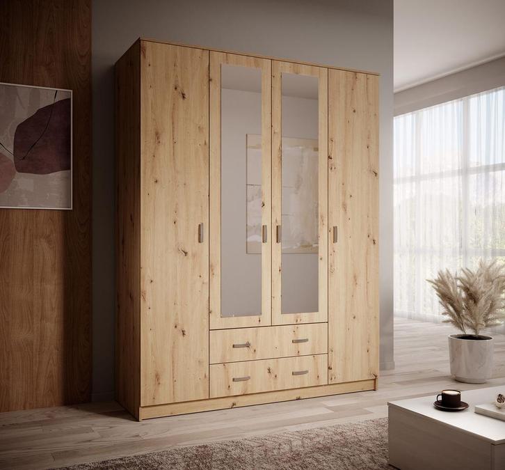 Kledingkast eiken 160x52x204 Garderobekast, Huis en Inrichting, Kasten | Overige, Nieuw, Verzenden