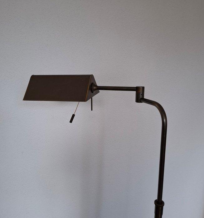 Swingarm vloerlamp - Koper, Messing - Notarislamp +Dimmer, Antiek en Kunst, Curiosa en Brocante