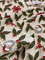 Kerststof met heidebladeren en Kerstmannen - Textiel - 280, Diversen, Nieuw