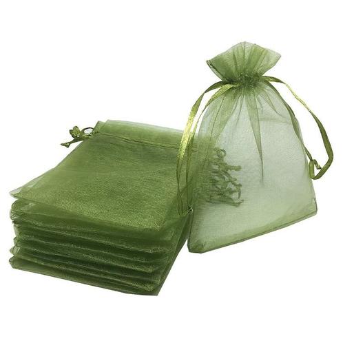 Fako Bijoux® - Organza Zakjes - 9x12cm - Olijfgroen - 20, Divers, Emballage cadeau, Envoi