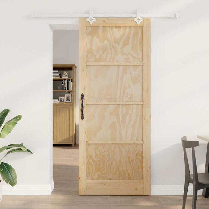 vidaXL Schuifdeur Wit 86 x 211 cm, Doe-het-zelf en Bouw, Deuren en Vliegenramen, Nieuw, Verzenden