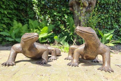 Beeldje - Komodo dragons - 40 cm (2) - Brons, Antiek en Kunst, Curiosa en Brocante